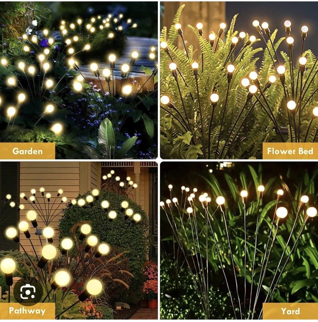 6 Bulb । Firefly Waterproof Solar LED Outdoor Garden Light (2 PCs) । CN-63